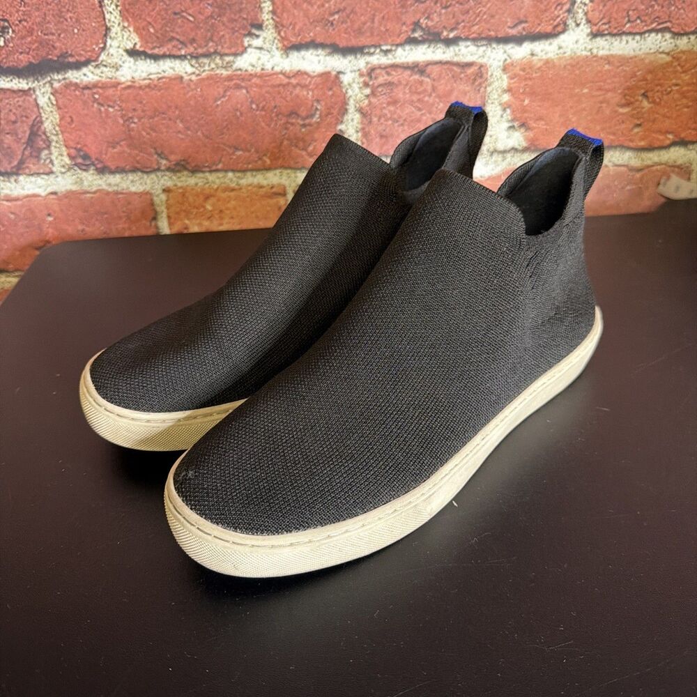 Rothy's The Chelsea Black Knit Sneaker Boot Women's Size US 7.5 Slip In